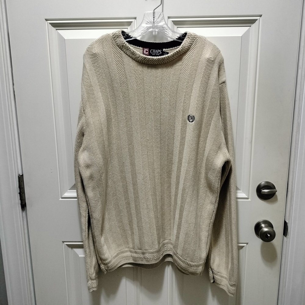 Chaps By Ralph Lauren Beige Men's Knit Crewneck Sweater XL